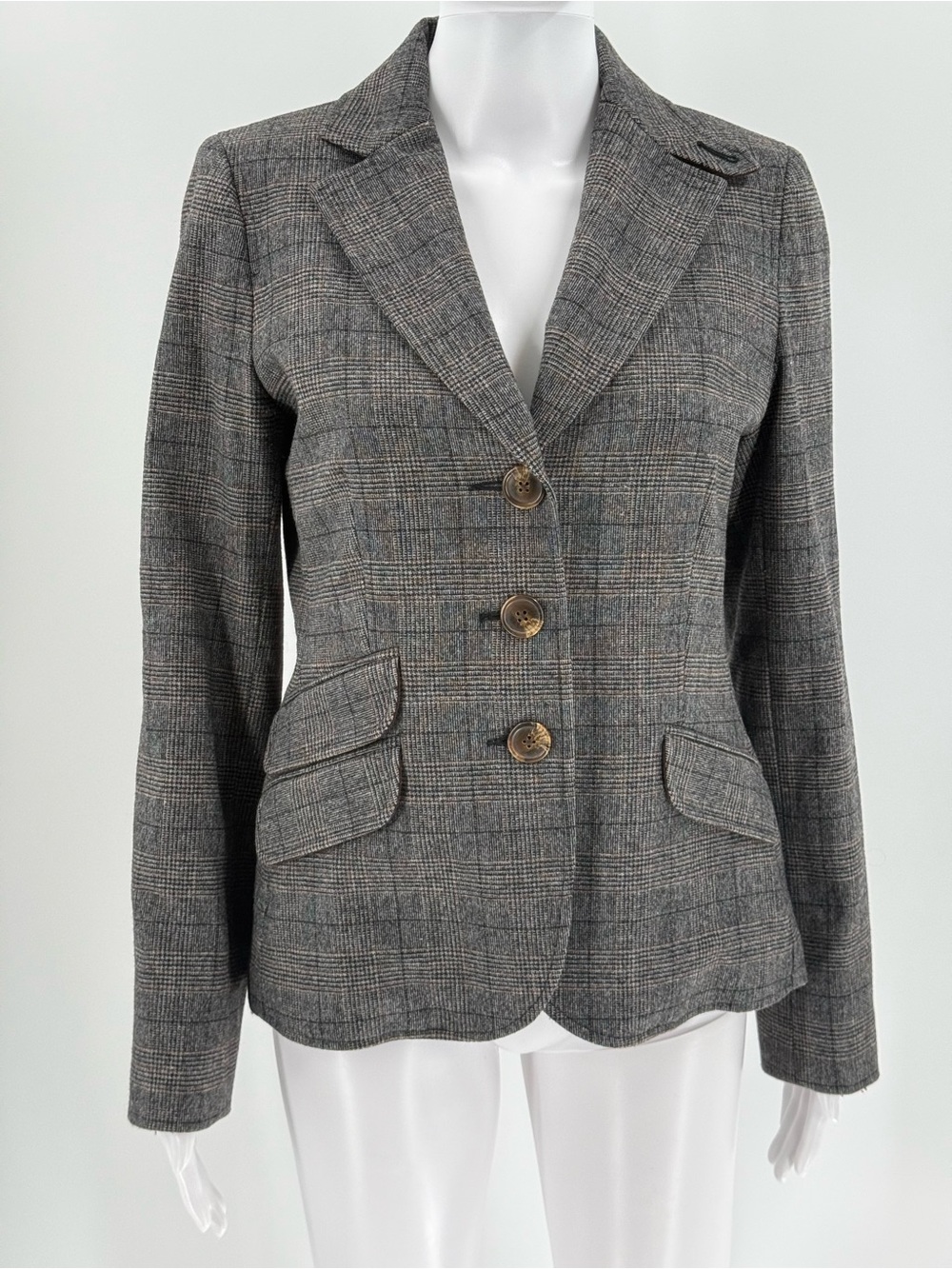 Vince Wool Blazer Fitted Plaid Women’s 6